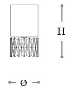 Dimensions of Zoe Opera Italamp Lamp